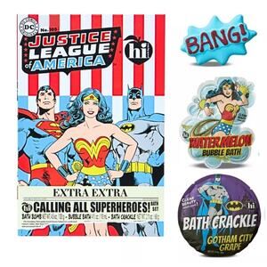 NEW Bath Bomb Set JUSTICE LEAGUE of AMERICA and Crackle Bath Set, DC Com…